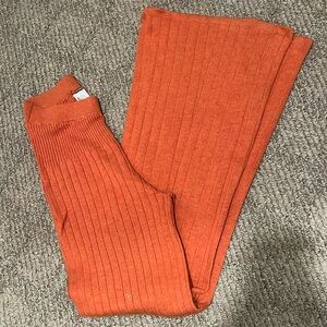 NWOT FREE PEOPLE burnt orange knit flared pants